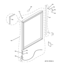 DOOR Diagram and Parts List for ZDBT240PCBS  General Electric Wine and Beverage Cooler
