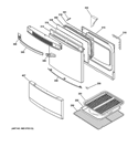 DOOR & DRAWER PARTS Diagram and Parts List for RA824DD1WW  Hotpoint Range