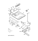 CONTROL PANEL, GAS & BURNER PARTS Diagram and Parts List for RGA724EK6WH  Hotpoint Range