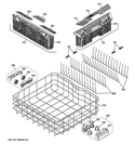 LOWER RACK ASSEMBLY Diagram and Parts List for GDF570SGD0BB  General Electric Dishwasher
