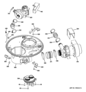 SUMP & MOTOR MECHANISM Diagram and Parts List for GDF570SGD0BB  General Electric Dishwasher