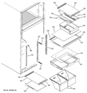 FRESH FOOD SHELVES Diagram and Parts List for GTH18DBDBRBB  General Electric Refrigerator