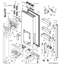 DISPENSER DOOR Diagram and Parts List for CYE23TSDASS  General Electric Refrigerator