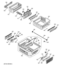 FREEZER SHELVES Diagram and Parts List for PYE23PSDASS  General Electric Refrigerator