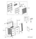 GRILLE & CHASSIS PARTS Diagram and Parts List for AEM10AQQ2  General Electric Air Conditioner