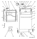 ESCUTCHEON & DOOR ASSEMBLY Diagram and Parts List for GLDT690D00BB  General Electric Dishwasher