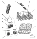 RACK ASSEMBLIES Diagram and Parts List for GLDT690D00BB  General Electric Dishwasher