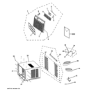 GRILLE & CHASSIS PARTS Diagram and Parts List for AEE12DRL1  General Electric Air Conditioner