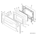 LOWER DOOR Diagram and Parts List for PB975SP2SS  General Electric Range