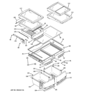 FRESH FOOD SHELVES Diagram and Parts List for PFSS0MFCA SS  General Electric Refrigerator
