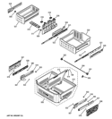 FREEZER SHELVES Diagram and Parts List for CYE23TSDBSS  General Electric Refrigerator