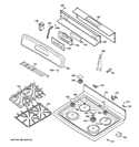 CONTROL PANEL & COOKTOP Diagram and Parts List for JGB281SER6SS  General Electric Range