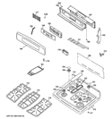 CONTROL PANEL & COOKTOP Diagram and Parts List for P2B930DET3BB  General Electric Range