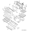 DOOR & DRAWER PARTS Diagram and Parts List for P2B930SET3SS  General Electric Range