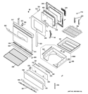 DOOR & DRAWER PARTS Diagram and Parts List for PGB930DET3BB  General Electric Range
