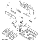 CONTROL PANEL & COOKTOP Diagram and Parts List for PGB930SET3SS  General Electric Range