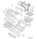 DOOR & DRAWER PARTS Diagram and Parts List for PGB935SET3SS  General Electric Range