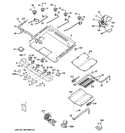 GAS & BURNER PARTS Diagram and Parts List for PGB980SET3SS  General Electric Range