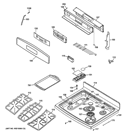 CONTROL PANEL & COOKTOP Diagram and Parts List for PGB980SET3SS  General Electric Range