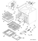 OVEN CAVITY PARTS Diagram and Parts List for ZGP366NR3SS  General Electric Range