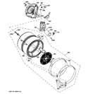 DRUM Diagram and Parts List for GFDS150GD0WW  General Electric Dryer