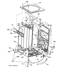 CABINET & TOP PANEL Diagram and Parts List for GFDS155GD0MS  General Electric Dryer
