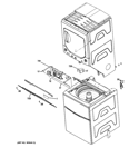 CABINET 2 Diagram and Parts List for GTUP240EM1WW  General Electric Washer Dryer Combo