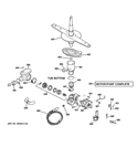 MOTOR-PUMP MECHANISM Diagram and Parts List for GSD4060V00SS  General Electric Dishwasher