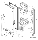 FRESH FOOD DOOR - LH Diagram and Parts List for GNE26GMDBES  General Electric Refrigerator