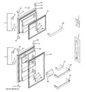 DOORS Diagram and Parts List for GTH18ISDBRSS  General Electric Refrigerator