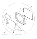 DOOR ASSEMBLY Diagram and Parts List for GTUN275EM1WW  General Electric Washer Dryer Combo