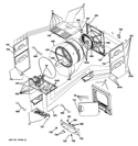 CABINET 1 Diagram and Parts List for GTUN275EM1WW  General Electric Washer Dryer Combo