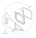 DOOR ASSEMBLY Diagram and Parts List for GTUP270GM4WW  General Electric Washer Dryer Combo