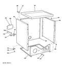 UPPER CABINET Diagram and Parts List for DDC4400T4WH  General Electric Dryer