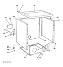 UPPER CABINET Diagram and Parts List for DDC4500T5WH  General Electric Dryer