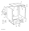 LOWER CABINET Diagram and Parts List for DDC4500T5WH  General Electric Dryer