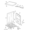 CABINET Diagram and Parts List for DISR333FCFWW  General Electric Dryer