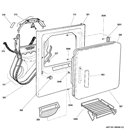 FRONT PANEL & DOOR Diagram and Parts List for DISR473DGDWW  General Electric Dryer