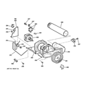 BLOWER & DRIVE ASSEMBLY Diagram and Parts List for DMCD330GJ2WC  General Electric Dryer