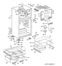 CABINET Diagram and Parts List for GTH17GBEDRBB  General Electric Refrigerator