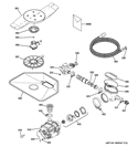 MOTOR-PUMP MECHANISM Diagram and Parts List for GDWF150V55ES  General Electric Dishwasher