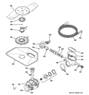MOTOR-PUMP MECHANISM Diagram and Parts List for GDWF160V55SS  General Electric Dishwasher