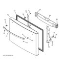 FREEZER DOOR Diagram and Parts List for GFE27GMDCES  General Electric Refrigerator