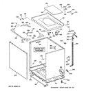 CABINET, COVER & FRONT PANEL Diagram and Parts List for WCCB1030J2WC  General Electric Washer