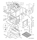 BODY WITH MICROWAVE SUPPORT Diagram and Parts List for PT970DR2BB  General Electric Microwave Oven Combo