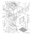 BODY WITH MICROWAVE SUPPORT Diagram and Parts List for PT970SR3SS  General Electric Microwave Oven Combo