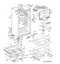 CABINET Diagram and Parts List for GTK17GBEDRBS  General Electric Refrigerator