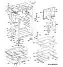 CABINET Diagram and Parts List for GTK17GCEDRBS  General Electric Refrigerator