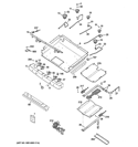 GAS & BURNER PARTS Diagram and Parts List for JGB282DET3WW  General Electric Range