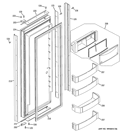 FRESH FOOD DOOR Diagram and Parts List for ZISS360NXCSS  General Electric Refrigerator